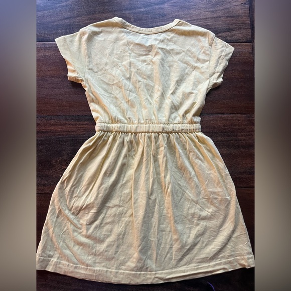 Primary Girls size 4-5 romper dress light yellow with elastic drawstring‎ waist - Picture 3 of 5